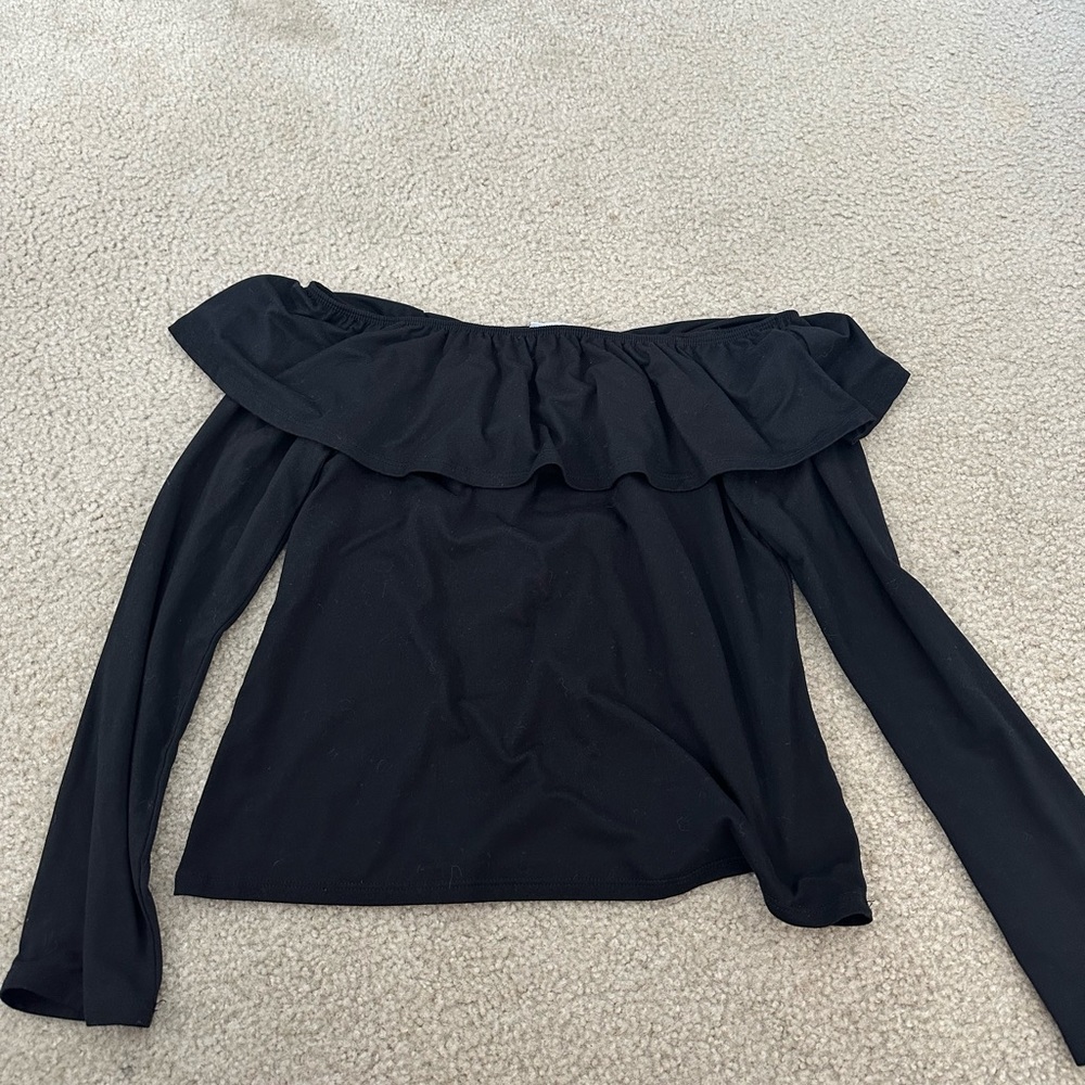black off the shoulder shirt